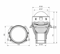 Автомобильные светодиодные линзы AMS ULTIMATE U5 3.0 F