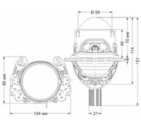 Автомобільні світлодіодні лінзи AMS ORIGINAL A1 2.5 F/R