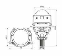 Автомобильные светодиодные линзы AMS ORIGINAL A3 MAX 3.0 F/R