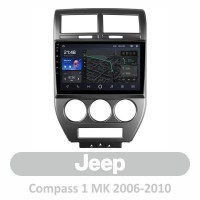 Штатна магнітола AMS T1010 3+32 Gb Jeep Compass 1 MK 2006-2010 10"