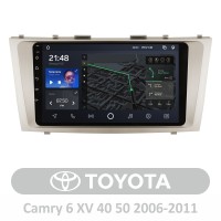 Штатна магнітола для Toyota Camry 6 XV 40 50 2006-2011 AMS T910 6+128 Gb 9"