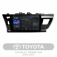 Штатная магнитола AMS T1010 3+32 Gb Toyota Corolla 11 Middle East 2013-2017 (A) 10"