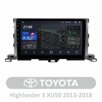 Штатная магнитола AMS T1010 6+128 Gb Toyota Highlander 3 XU50 2013-2018 (B) 10"
