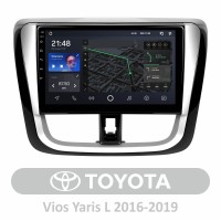 Штатная магнитола AMS T1010 6+128 Gb Toyota Vios Yaris L 2016-2019 10"