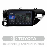 Штатна магнітола AMS T1010 6+128 Gb Toyota Hilux Pick Up AN120 2015-2020 10"