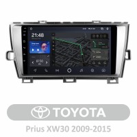 Штатная магнитола AMS T910 3+32 Gb Toyota Prius XW30 2009-2015 9"