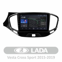 Штатная магнитола AMS T1010 3+32 Gb LADA Vesta Cross Sport 2015-2019 10"