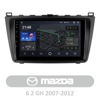 Штатная магнитола AMS T910 3+32 Gb Mazda 6 2 GH 2007-2012 9"