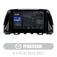 Штатна магнітола для Mazda 6 3 GL GJ 2012-2017 (A) AMS T910 6+128 Gb 9"