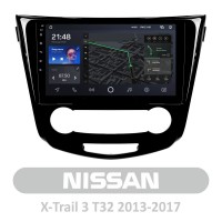 Штатная магнитола AMS T1010 3+32 Gb Nissan X-Trail 3 T32 2013-2017-Manual air conditioning (A) 10"