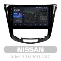 Штатная магнитола AMS T1010 6+128 Gb Nissan X-Trail 3 T32 2013-2017 Automatic air conditioning (A) 10"