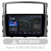 Штатная магнитола AMS T910 3+32 Gb Mitsubishi Pajero 4 V80 V90 2006-2014 (A) 9"
