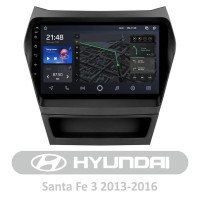 Штатная магнитола AMS T910 6+128 Gb Hyundai Santa Fe 3 2013-2016 (C) 9"