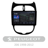 Штатна магнітола AMS T910 3+32 Gb Peugeot 206 1998-2012 9"