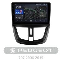 Штатная магнитола AMS T910 6+128 Gb Peugeot 207 2006-2015 9"