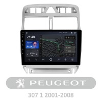 Штатна магнітола AMS T910 6+128 Gb Peugeot 307 1 2001-2008 9"