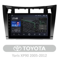 Штатна магнітола AMS T910 6+128 Gb Toyota Yaris XP90 2005-2012 9"