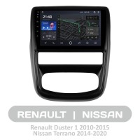 Штатна магнітола AMS T910 6+128 Gb Renault Duster 1 2010-2015, Nissan Terrano 2014-2020 9"