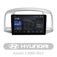 Штатная магнитола AMS T910 6+128 Gb Hyundai Accent 3 2006-2011 9"