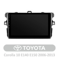 Штатная магнитола AMS T910 6+128 Gb Toyota Corolla 10 E140 E150 2006-2013 (B) 9"