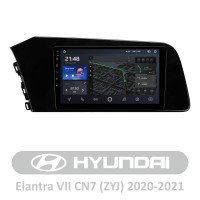 Штатная магнитола AMS T910 6+128 Gb Hyundai Elantra VII CN7 (ZYJ) 2020-2021 9"