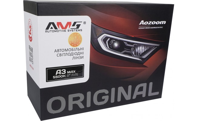 Автомобильные светодиодные (LED) линзы AMS ORIGINAL A3 MAX 5500K 3.0 F/R Автомобильные светодиодные (LED) линзы AMS ORIGINAL A3 MAX 5500K 3.0 F/R