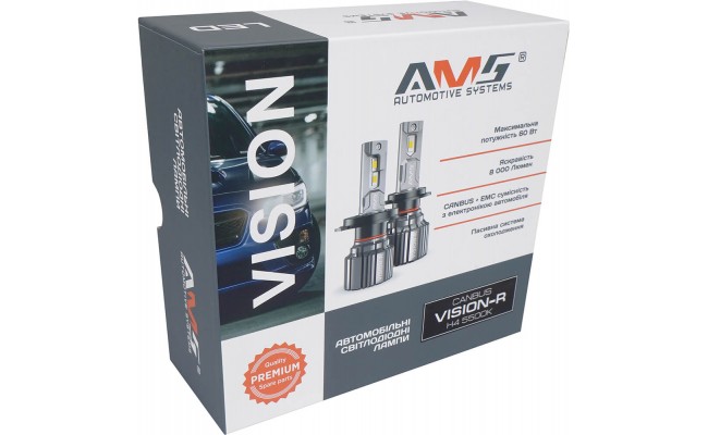 Світлодіодні LED лампи AMS Vision-R H4 H/L 5500K CANBUS