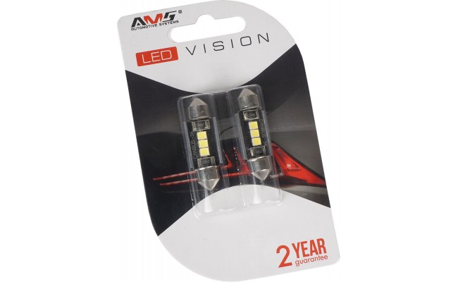 Світлодіодні LED лампи AMS Vision C5W V3 T11 36 5500K