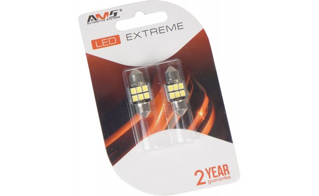 Светодиодные LED лампы AMS Extreme C5W E6 T11 28 Canbus 5500K