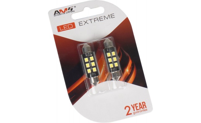 Светодиодные LED лампы AMS Extreme C5W E6 T11 39 Canbus 5500K