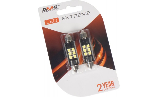 Светодиодные LED лампы AMS Extreme C5W E6 T11 44 Canbus 5500K