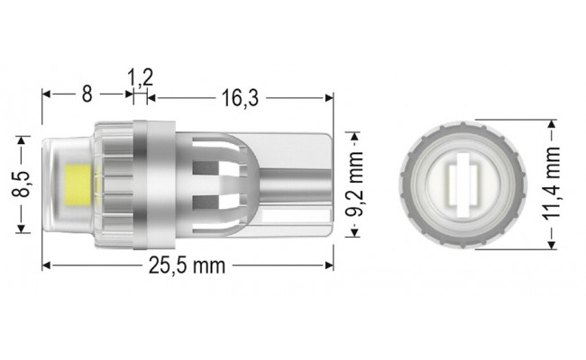 Світлодіодні LED лампи AMS Vision WY5W V2 T10 2200K