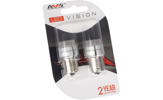 Світлодіодні LED лампи AMS Vision P21W V8 1156 2200K