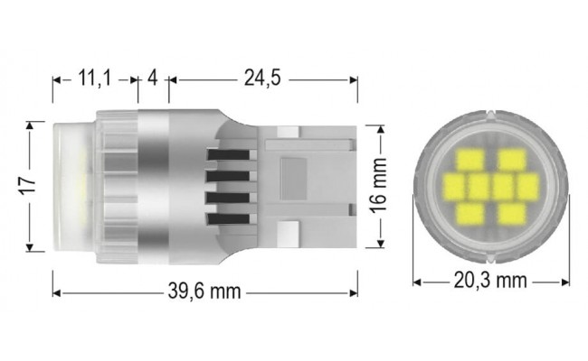 Світлодіодні LED лампи AMS Vision W21W V8 T20/7440 1300K