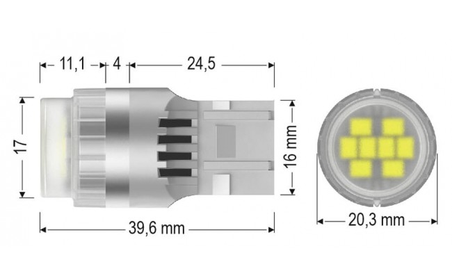 Світлодіодні LED лампи AMS Vision W21/5W V8 T20/7443 5500K
