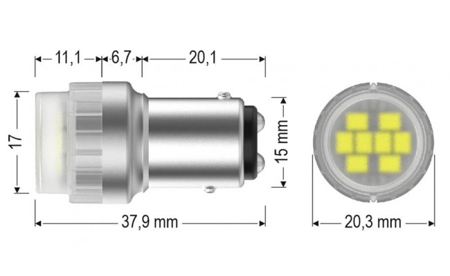 Світлодіодні LED лампи AMS Vision P21 V8 1157 1300K
