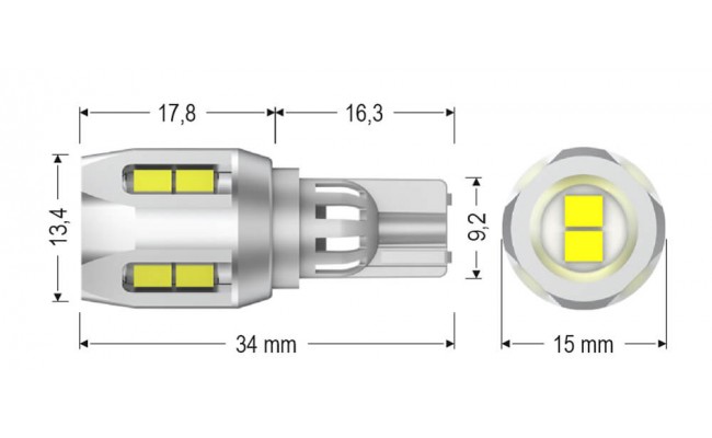 Світлодіодні LED лампи AMS Extreme W16W V5 T15 5500K