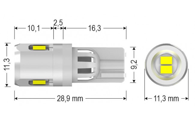 Світлодіодні LED лампи AMS Ultimate WY5W U5 T10 5500K
