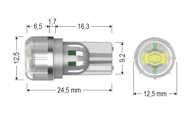 Светодиодные LED лампы AMS Extreme WY5W E3 T10 2200K