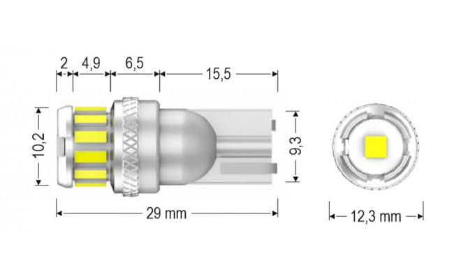 Світлодіодні LED лампи AMS Extreme WY5W E13 T10 5500K