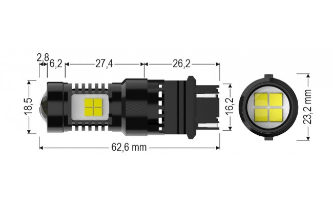 Светодиодные LED лампы AMS Extreme P27 E16 3157 5500/2200K