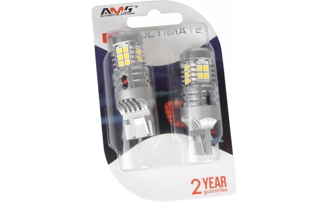 Светодиодные LED лампы AMS Ultimate W21W U24 T20/7440 Canbus 5500K