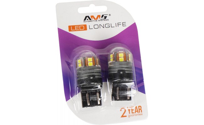 Світлодіодні LED лампи AMS Longlife W21/5W T20/7443 6000K