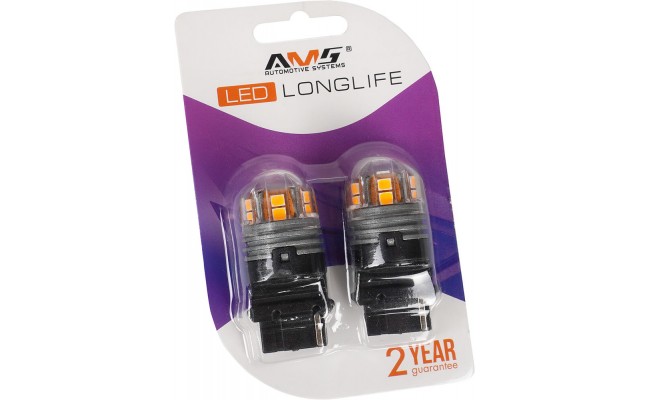 Світлодіодні LED лампи AMS Longlife P27W 3156 2200K