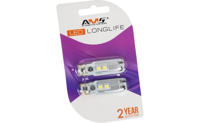 Світлодіодні LED лампи AMS Longlife WY5W L2 T10 Canbus 6000K (150°)