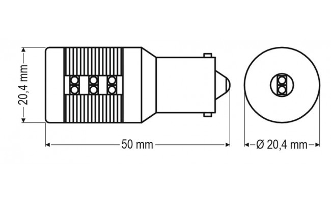 Світлодіодні LED лампи AMS Longlife P21W L10 1156 Canbus 6000K