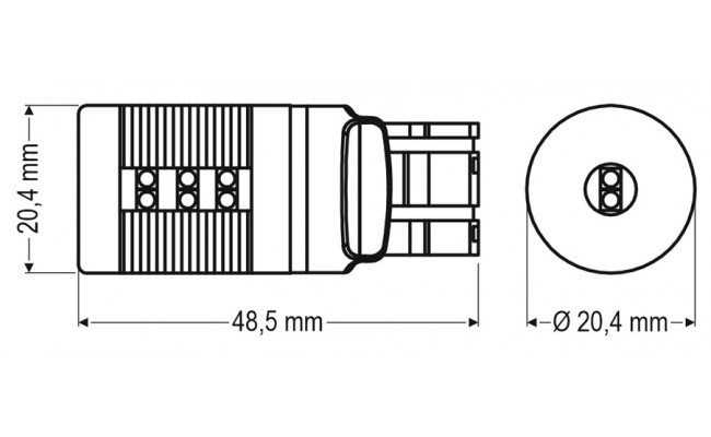 Світлодіодні LED лампи AMS Longlife W21W L10 T20/7440 Canbus 6000K