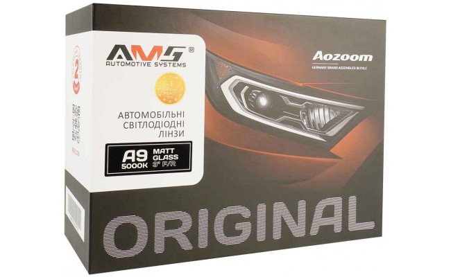 Автомобильные светодиодные (LED) линзы AMS ORIGINAL A9 5000K Matt Glass 3.0 F/R
