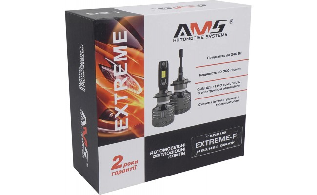 Світлодіодні LED лампи AMS Extreme-F HB3/HB4 5500K CANBUS