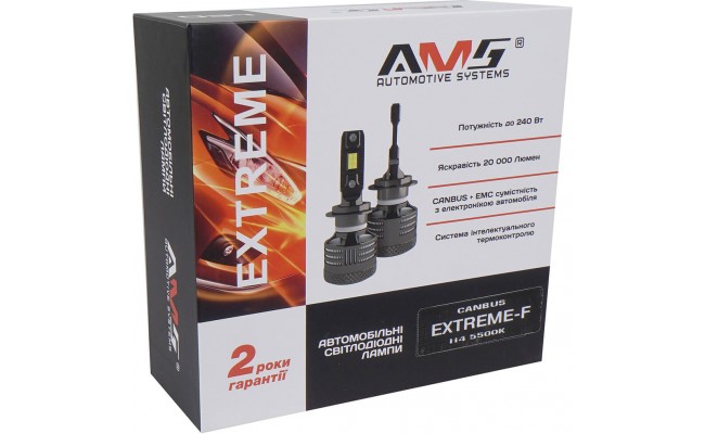 Світлодіодні LED лампи AMS Extreme-F H4 H/L 5500K CANBUS